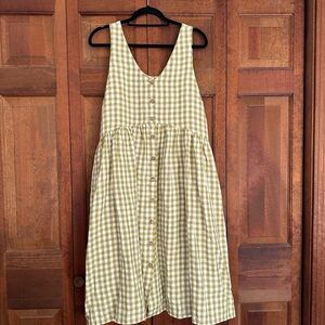 NotPERFECTLINEN S/M Lime Gingham Volume Dress